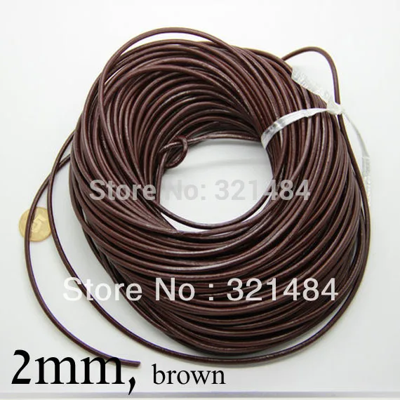 Brown colored 100m guniune real round leather cord 2mm leather strings ropes jewelry making supplies
Brown colored 100m guniune real round leather cord 2mm leather strings ropes jewelry making supplies