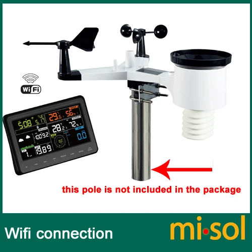 Беспроводная метеостанция MISOL, 2 шт./набор, подключение к Wi-Fi, загрузка данных в интернет-wunderground
Беспроводная метеостанция MISOL, 2 шт./набор, подключение к Wi-Fi, загрузка данных в интернет-wunderground