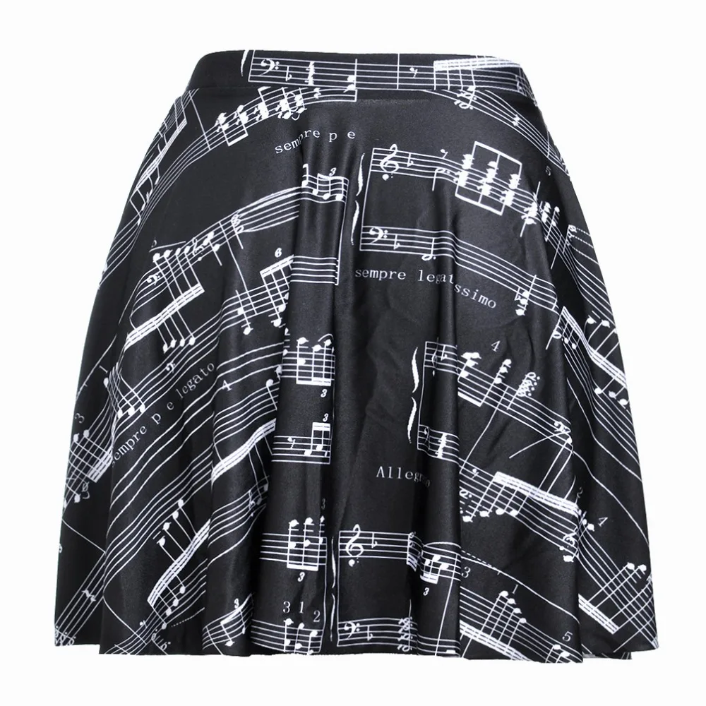 Женская мини-юбка-шорты с высокой талией и музыкальным принтом | одежда