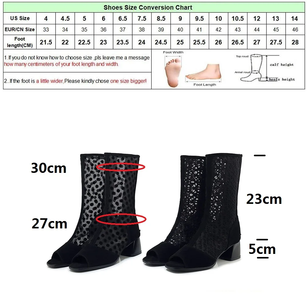 DRFARGO Shoes Women 5cm Block Heel Summer Boots mesh Breathable Shoes size 34-46 Peep toe Back zipper Boots BCMZ01
DRFARGO Shoes Women 5cm Block Heel Summer Boots mesh Breathable Shoes size 34-46 Peep toe Back zipper Boots BCMZ01