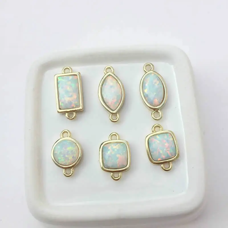 New fashion artificial opal gold frame round square geometric shape small pendant DIY necklace charm jewelry Make 5PCS wholesale
New fashion artificial opal gold frame round square geometric shape small pendant DIY necklace charm jewelry Make 5PCS wholesale