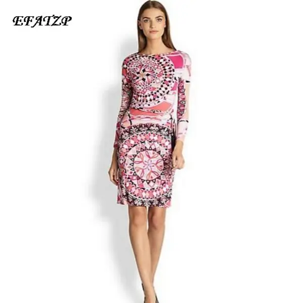 EFATZP New Luxury Brands Dress Women's Pink Print Long Sleeves Print Stretch Jersey Silk Dresses with belt
EFATZP New Luxury Brands Dress Women's Pink Print Long Sleeves Print Stretch Jersey Silk Dresses with belt