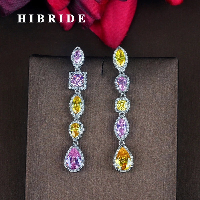 HIBRIDE Unique Design Multicolor Full Cubic Zircon Women Drop Earrings Jewelry Fashion Female Party Gifts Wholesale Price E-763
HIBRIDE Unique Design Multicolor Full Cubic Zircon Women Drop Earrings Jewelry Fashion Female Party Gifts Wholesale Price E-763