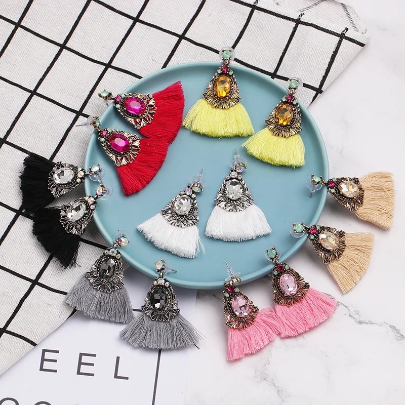 FASHIONSNOOPS Women's Vintage Crystal Tassel Earrings Brinco Statement Drop Fringe Earring Wholesale Jewelry
FASHIONSNOOPS Women's Vintage Crystal Tassel Earrings Brinco Statement Drop Fringe Earring Wholesale Jewelry