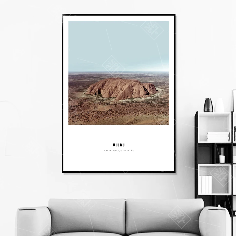 Modern Uluru Mountain Landscape Canvas Art Paintings Bedroom Decoration Wall Pictures Pop A4 Posters and Prints No Framed | Дом и сад