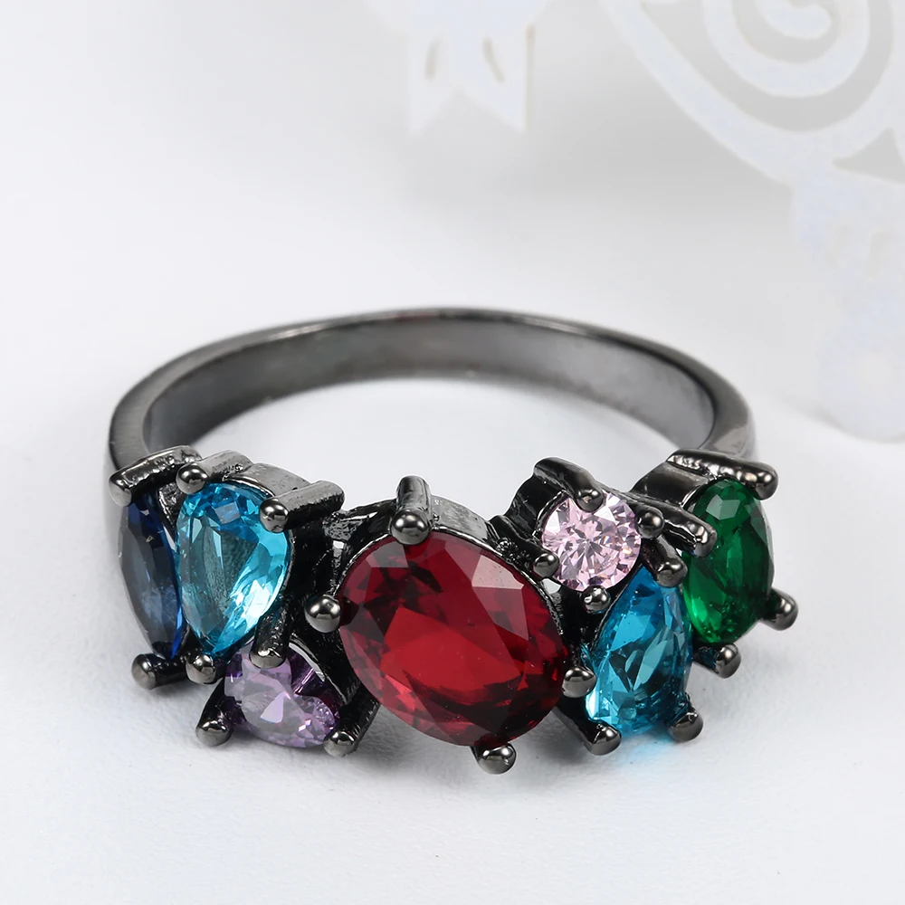 New Black Color Ring Vintage Gift For Women Colorful Zircon Cz Zircon Wedding Engagement Rings Jewelry Silver Color Rings Gift
New Black Color Ring Vintage Gift For Women Colorful Zircon Cz Zircon Wedding Engagement Rings Jewelry Silver Color Rings Gift