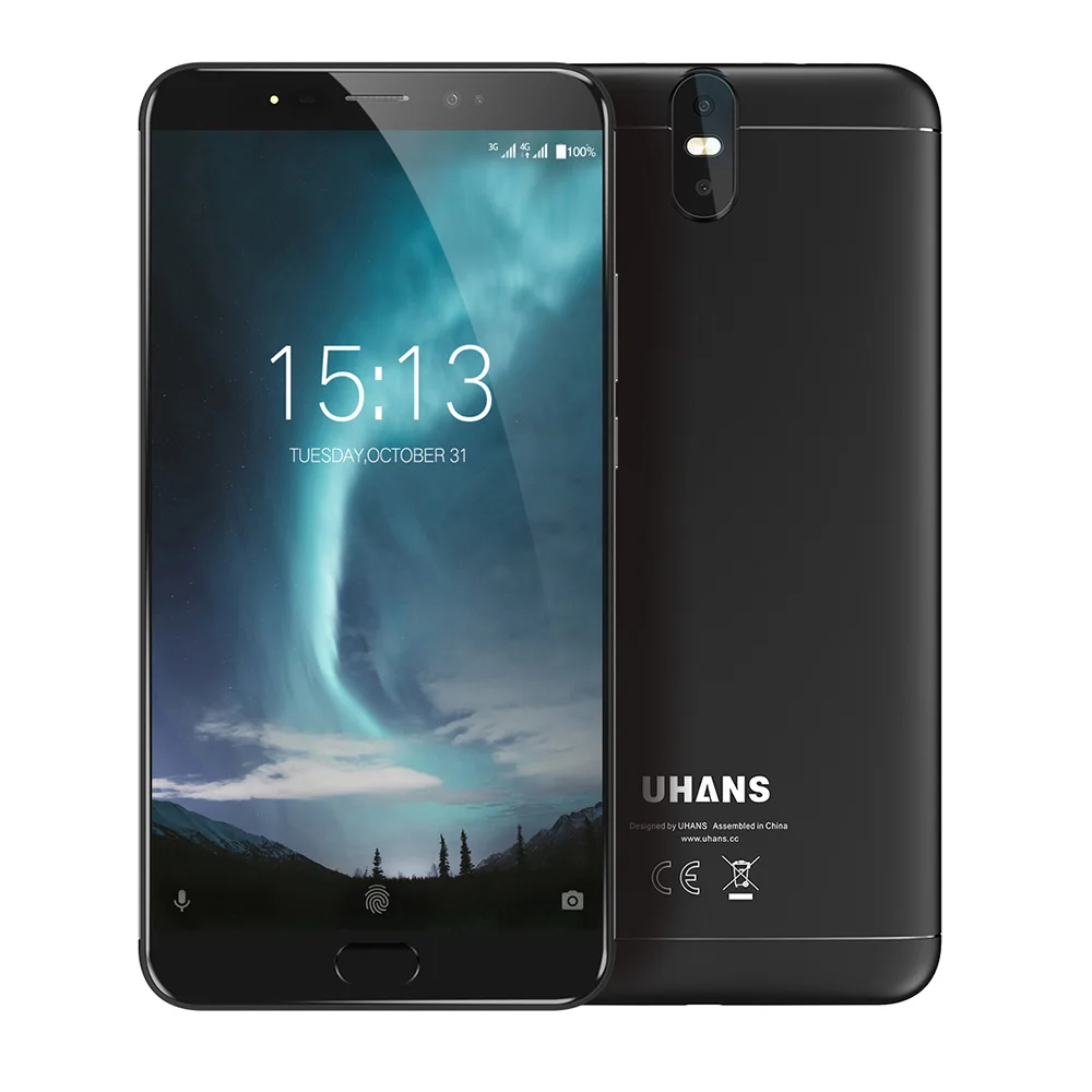UHANS Max 2 6 44 'ɿHD большой Экран отпечатков пальцев MT6750T восьмиядерный смартфон 4