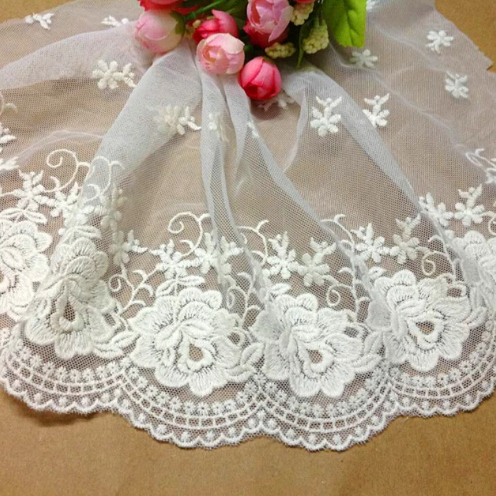 1 yard width 28cm 11" white/beige mesh embroidery lace trim ribbon fabric for dress clothes 1024751L4K57
1 yard width 28cm 11" white/beige mesh embroidery lace trim ribbon fabric for dress clothes 1024751L4K57