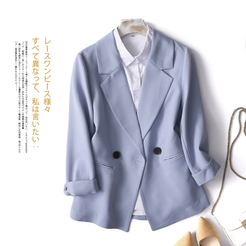 Women's Blazer Autumn Collareless 3/4 Sleeve Formal Jacket Open Front Slim Casual Women Suit Office Lady Blazer Feminino
Women's Blazer Autumn Collareless 3/4 Sleeve Formal Jacket Open Front Slim Casual Women Suit Office Lady Blazer Feminino