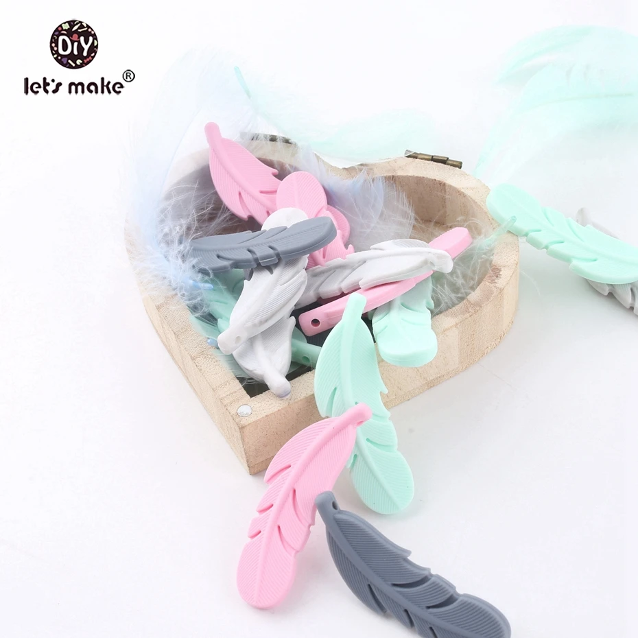 Let's Make Silicone Feather Teether 10pc Nursing Accessories DIY Teething Necklace BPA Free Silicone Teether Shower Gift Teether
Let's Make Silicone Feather Teether 10pc Nursing Accessories DIY Teething Necklace BPA Free Silicone Teether Shower Gift Teether