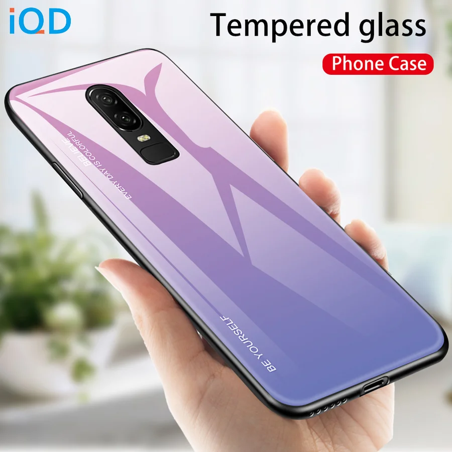 IQD For OnePlus 6 6T glass Case Color gradient tempered back Cover TPU bumper frame phone Case 1+ 6 6T Protective new fashion
IQD For OnePlus 6 6T glass Case Color gradient tempered back Cover TPU bumper frame phone Case 1+ 6 6T Protective new fashion