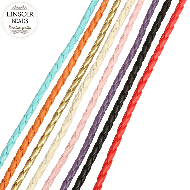 10m/bag 3mm High Quality Around Braided Leather Cord For Bracelets Necklaces Rope Thread Lace DIY Jewelry Accessories F583
10m/bag 3mm High Quality Around Braided Leather Cord For Bracelets Necklaces Rope Thread Lace DIY Jewelry Accessories F583