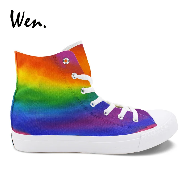 Wen Original Painting Gradual Change of Color Colorful Hand Painted Design Men Women's Canvas Shoes High Top Skateboard Sneakers
Wen Original Painting Gradual Change of Color Colorful Hand Painted Design Men Women's Canvas Shoes High Top Skateboard Sneakers