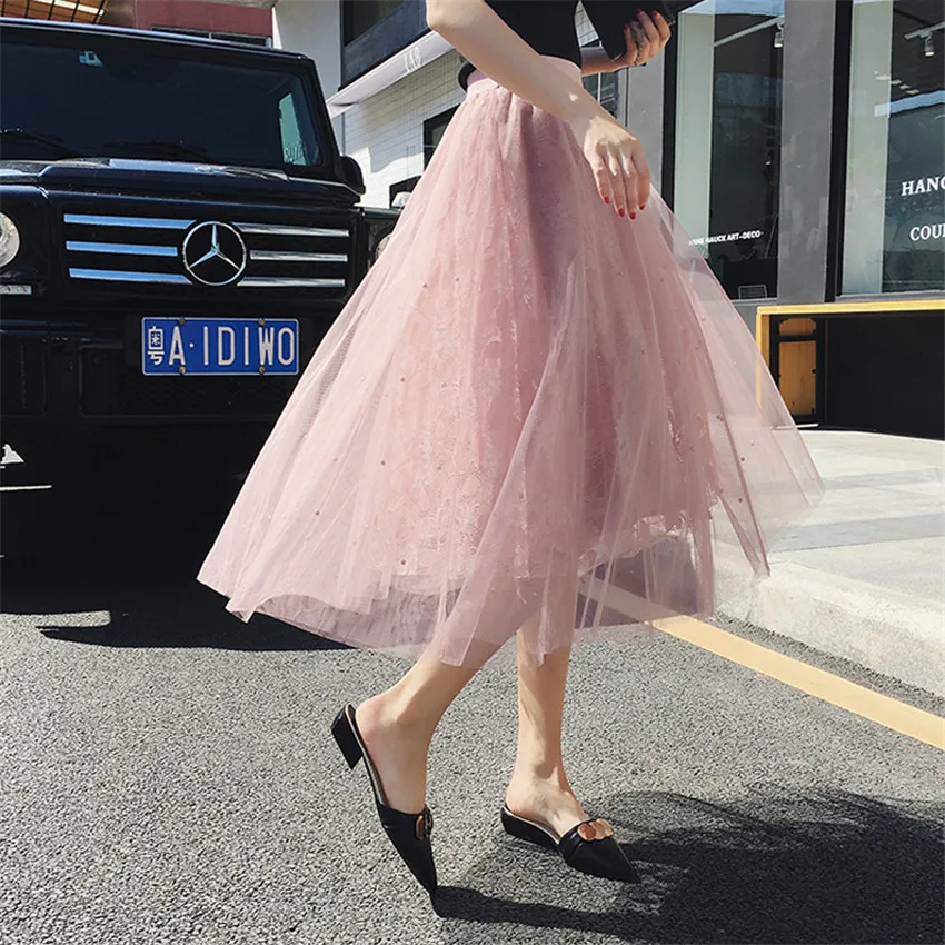 New Fashion Spring Women Black Beading Mesh Skirts Summer Elastic High Waist Skirt Midi Long Ball Gown Princess Lace Skirt WZ375
New Fashion Spring Women Black Beading Mesh Skirts Summer Elastic High Waist Skirt Midi Long Ball Gown Princess Lace Skirt WZ375