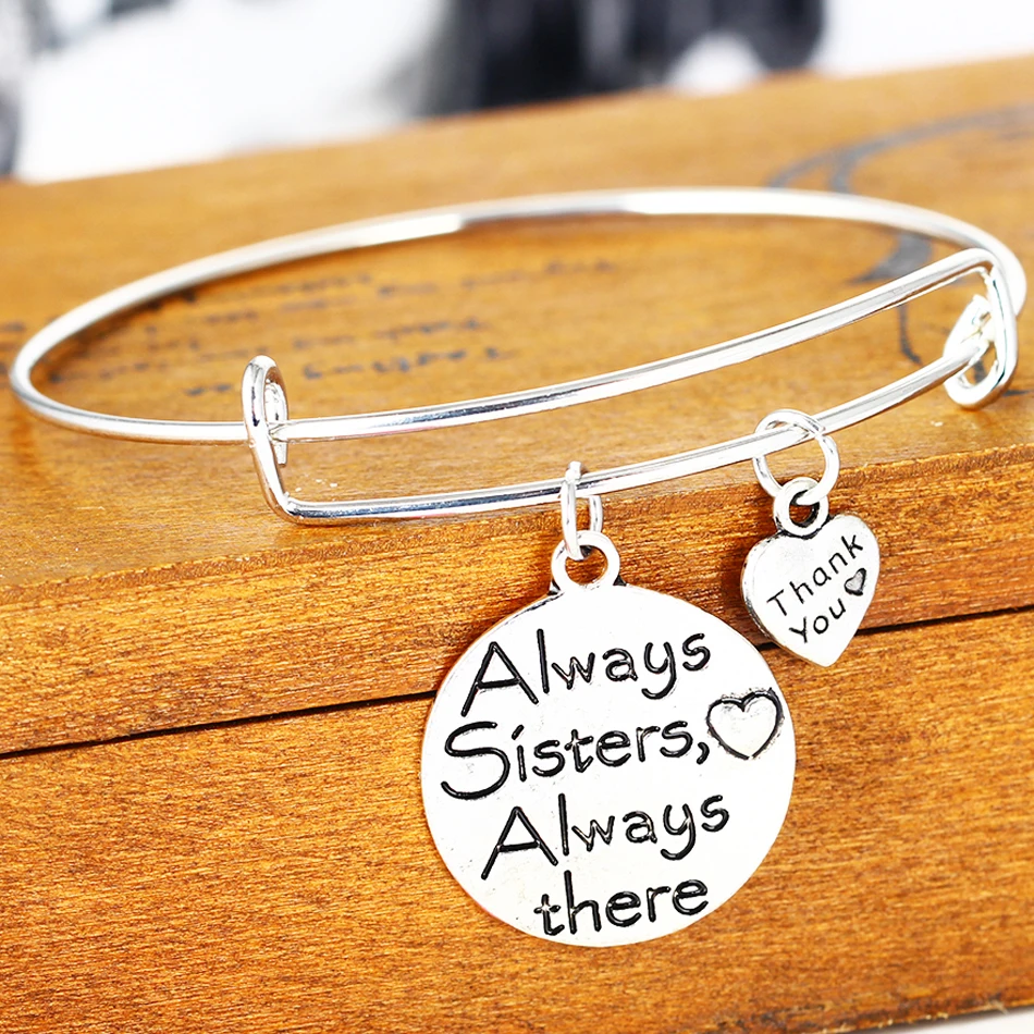 Женский браслет с сердечком Always на день рождения надписью always There Love | Украшения и