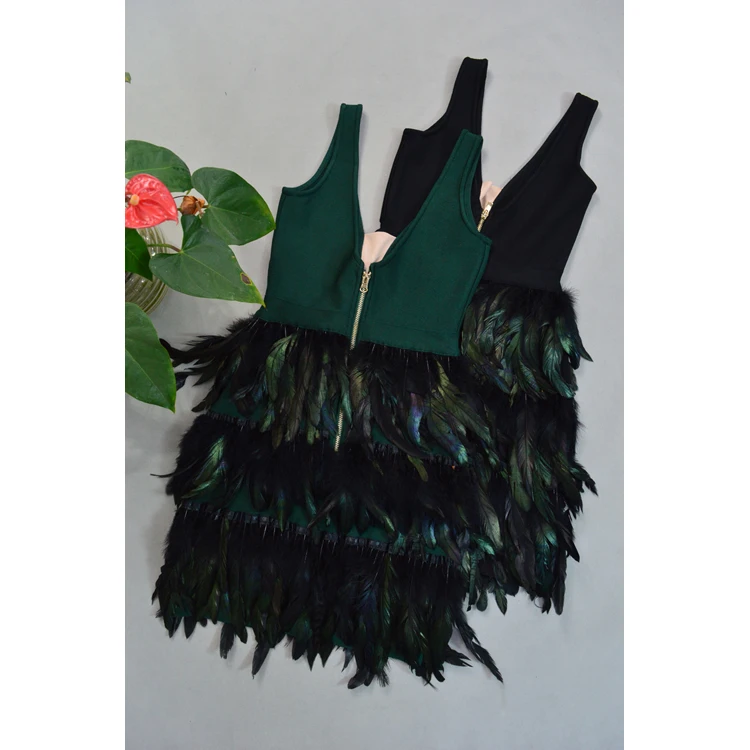 Bandage dress 2019 NEW Feathers Women green black V-Neck Spaghetti Strap Vestidos Celebrity evening party bodycon dresses
Bandage dress 2019 NEW Feathers Women green black V-Neck Spaghetti Strap Vestidos Celebrity evening party bodycon dresses