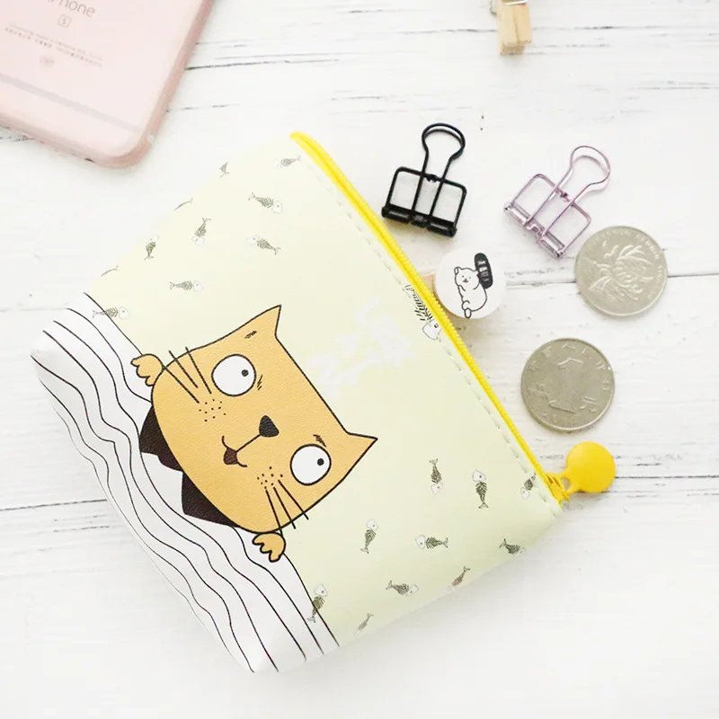 Ladies PU Leather Wallet Female Zipper Children's Coin Purses Clutch Bag Women Animal Cute Cat Small Purse Wallets Storage Bags | Багаж и