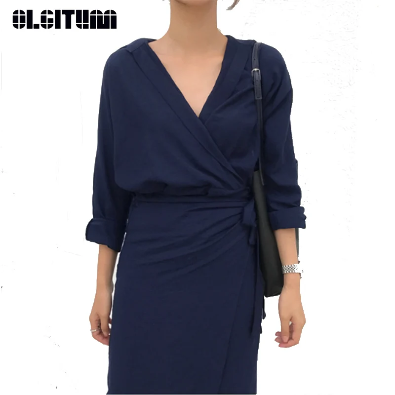 2020 New Summer dresses Irregular Bag Hip Strap V-Neck Long-Sleeved OL Solid Color Temperament Commute Dress DR1034
2020 New Summer dresses Irregular Bag Hip Strap V-Neck Long-Sleeved OL Solid Color Temperament Commute Dress DR1034