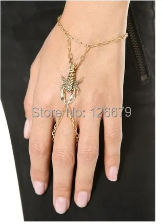 Новый Модный золотой браслет с животными-Скорпион ручная цепочка ювелирное