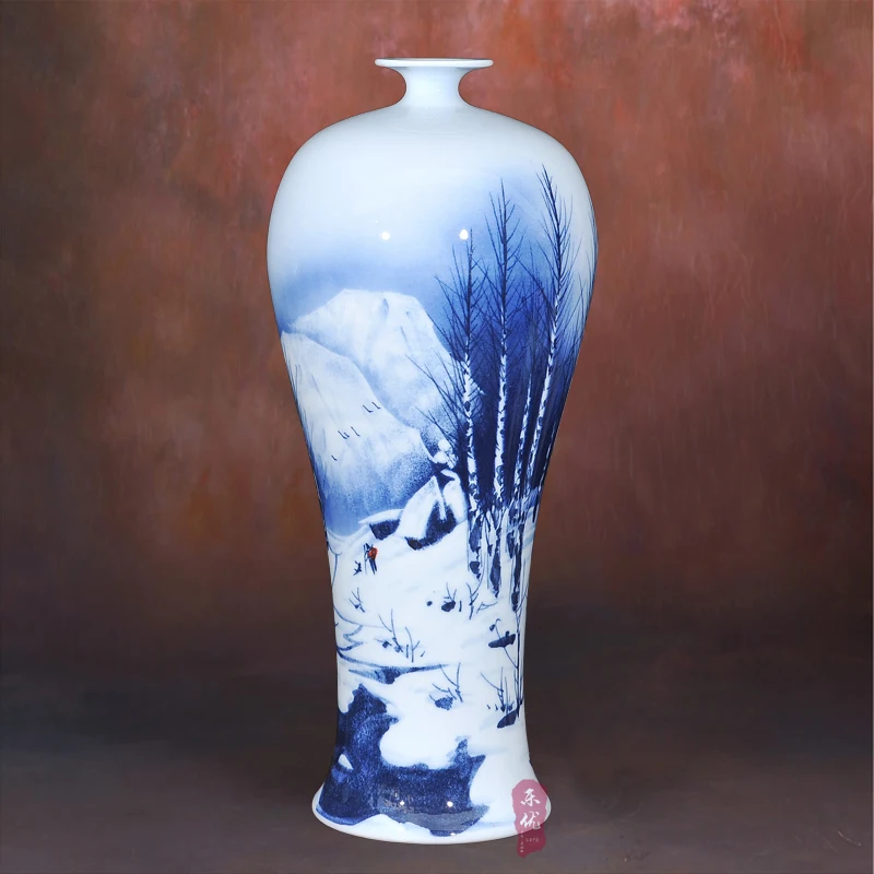ceramic Huang Xiaoling painted blue and white porcelain vase vase flower snow Home Furnishing living room decoration
ceramic Huang Xiaoling painted blue and white porcelain vase vase flower snow Home Furnishing living room decoration