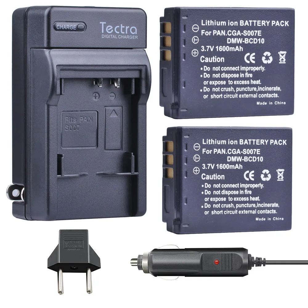 Tectra 1600 мА/ч, 2 шт., CGA-S007 CGA-S007E CGAS007 аккумулятор + Автомобильное зарядное устройство для PANASONIC Lumix DMC TZ1 TZ2 TZ3 TZ4 TZ5 аккумулятор
Tectra 1600 мА/ч, 2 шт., CGA-S007 CGA-S007E CGAS007 аккумулятор + Автомобильное зарядное устройство для PANASONIC Lumix DMC TZ1 TZ2 TZ3 TZ4 TZ5 аккумулятор