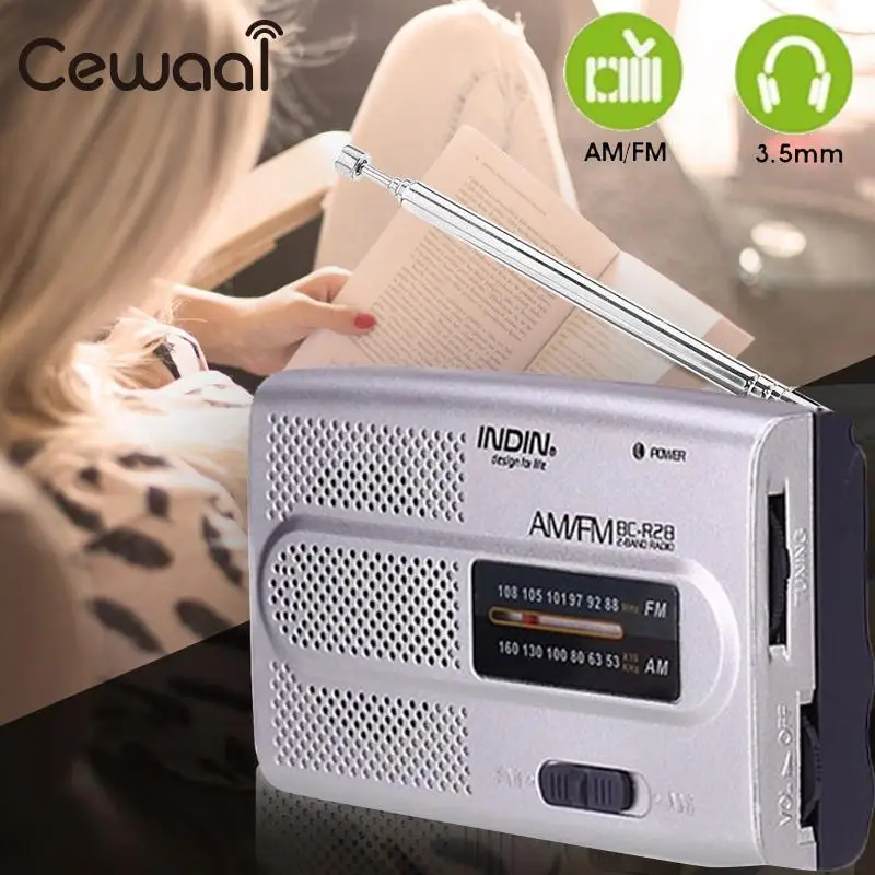 Cewaal Mini Stereo BC-R28 Radio Slim AM FM Telescopic Antenna Receiver Speaker Portable
Cewaal Mini Stereo BC-R28 Radio Slim AM FM Telescopic Antenna Receiver Speaker Portable
