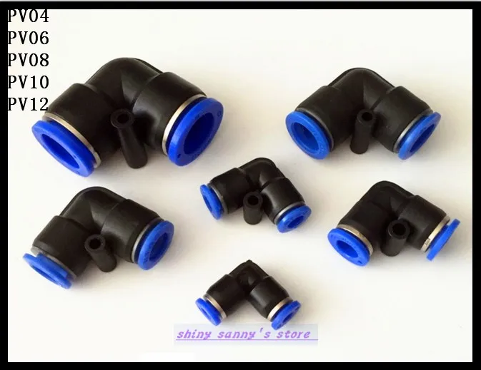 

30pcs/Lot PV10 10mm ID Pneumatic Connectors Elbow Fitting Equal L Quick Connectors Brand New