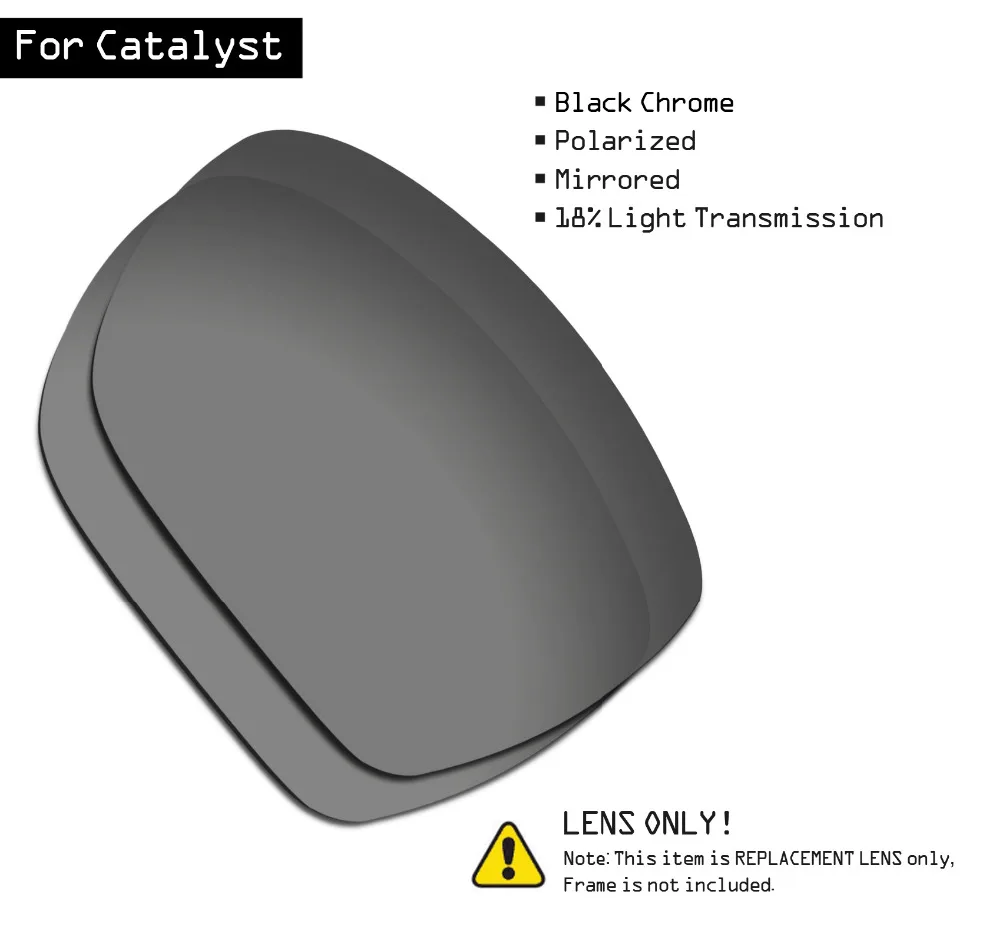 SmartVLT Polarized Sunglasses Replacement Lenses for Oakley Catalyst - Black Chrome
SmartVLT Polarized Sunglasses Replacement Lenses for Oakley Catalyst - Black Chrome