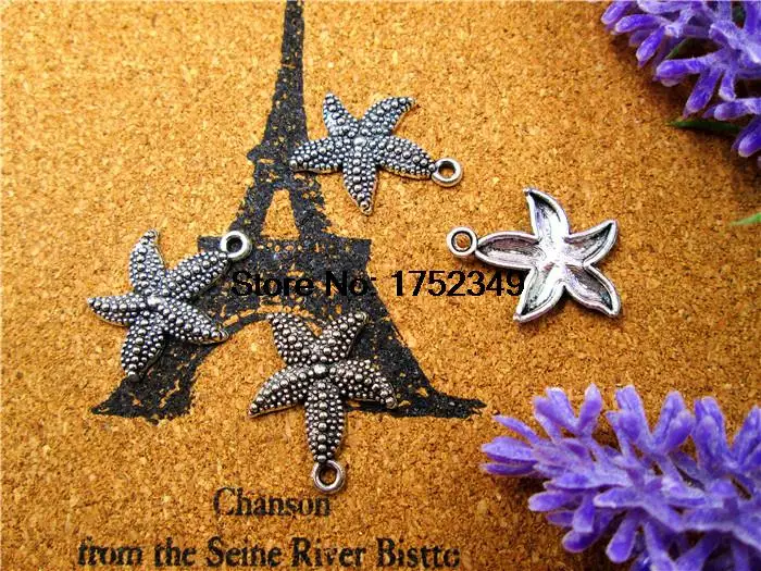 15pcs Starfish Charms, Antique Tibetan Silver Tone Starfish Charms Pendant 23x19mm
15pcs Starfish Charms, Antique Tibetan Silver Tone Starfish Charms Pendant 23x19mm