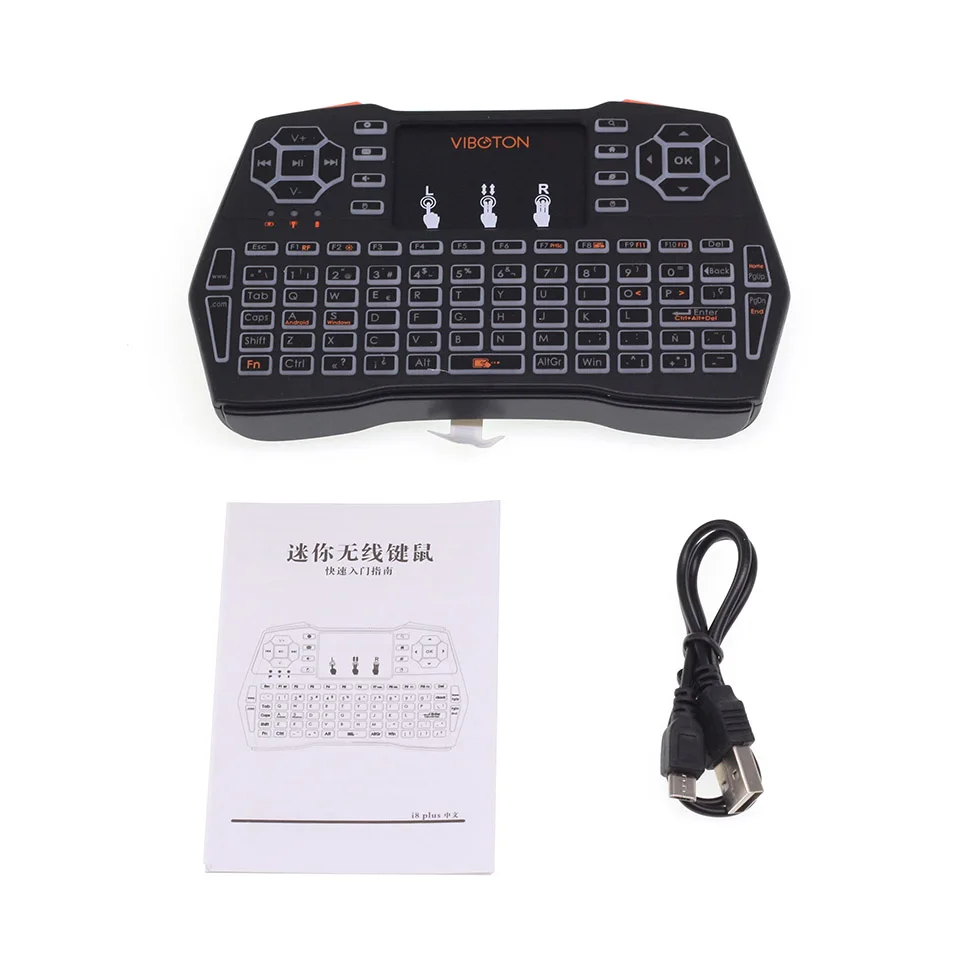 VIBOTON i8 Plus Backlit Espanol Spanish Mini Wireless Keyboard Air Mouse TouchPad for Android TV Box Mini PC Projector
VIBOTON i8 Plus Backlit Espanol Spanish Mini Wireless Keyboard Air Mouse TouchPad for Android TV Box Mini PC Projector
