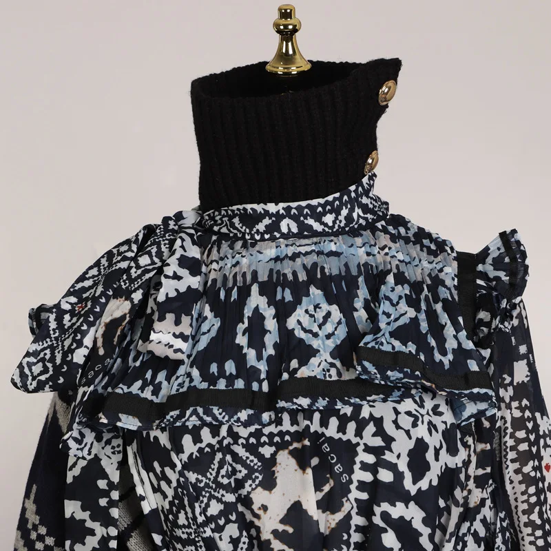 OXANT New Women's Knitwear 2019 Autumn And Winter Spell Printing Chiffon Turtleneck Waistband Waist
OXANT New Women's Knitwear 2019 Autumn And Winter Spell Printing Chiffon Turtleneck Waistband Waist