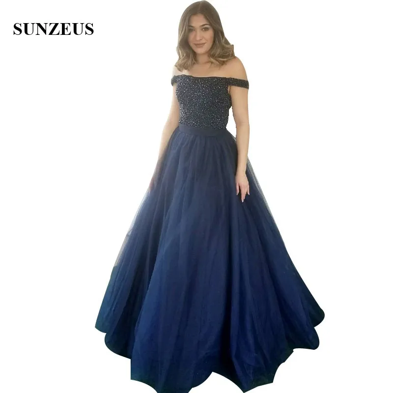 Pearls Beaded Prom Dresses Boat Neck Off Shoulder Long Navy Blue Party Gowns For Women Sexy Back Formal Dress Tulle
Pearls Beaded Prom Dresses Boat Neck Off Shoulder Long Navy Blue Party Gowns For Women Sexy Back Formal Dress Tulle
