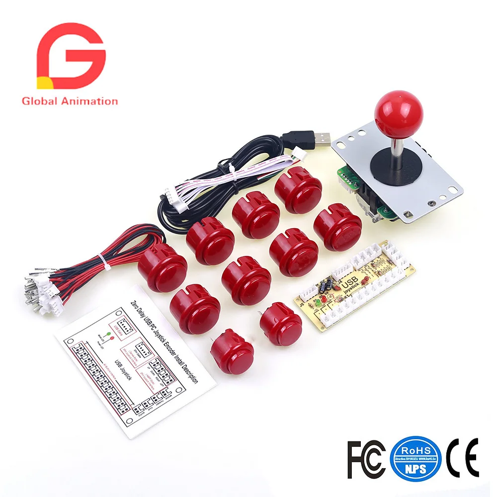 Arcade DIY Kits Parts USB Encoder To PC Game China Sanwa Joystick + 10 x Buttons | Спорт и развлечения