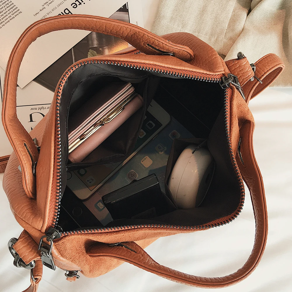 Herald Fashion женская сумка на плечо сумки с заклепками высокого качества кожаные