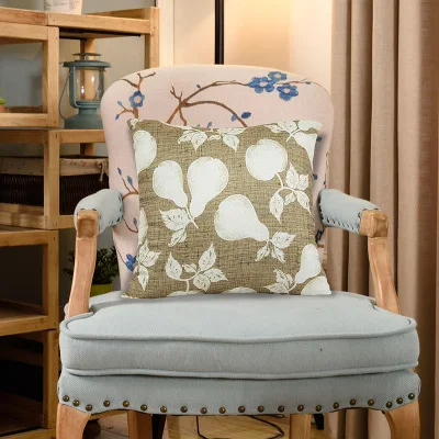 Slub Хлопок Чехлы диван декоративная печать хлопок наволочки декоративные подушки
