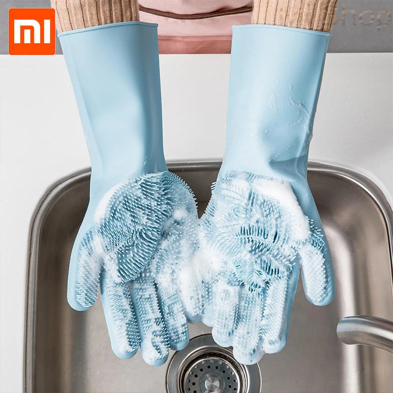 Силиконовые чистящие перчатки Xiaomi JORDAN & JUDY Magic кухонные с пеной и теплоизоляцией