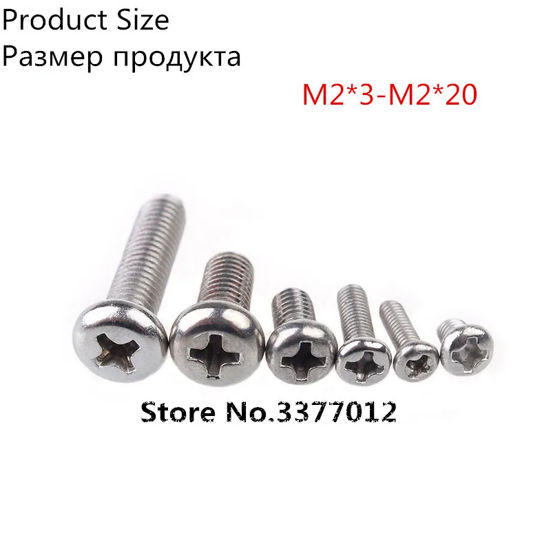 100pcs/lot 304 stainless steel Cross round head screws SZ101-13 M2*3-M2*20 Flat tail machine screws PM
100pcs/lot 304 stainless steel Cross round head screws SZ101-13 M2*3-M2*20 Flat tail machine screws PM