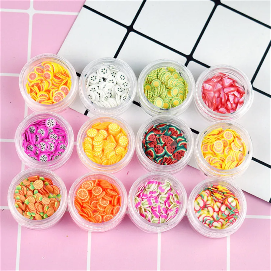 12PCS/set Colorful Slime Fruit Slices Filler Children Toys For Nails Art Hand DIY Crystal Mud Accessories Supplies Decoration
12PCS/set Colorful Slime Fruit Slices Filler Children Toys For Nails Art Hand DIY Crystal Mud Accessories Supplies Decoration