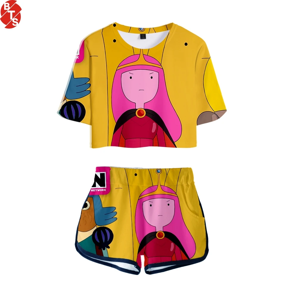 Женский комплект из двух предметов Adventure Time, летний укороченный топ с коротким рукавом и шорты с 3D принтом, Повседневная пикантная одежда, 2019
Женский комплект из двух предметов Adventure Time, летний укороченный топ с коротким рукавом и шорты с 3D принтом, Повседневная пикантная одежда, 2019