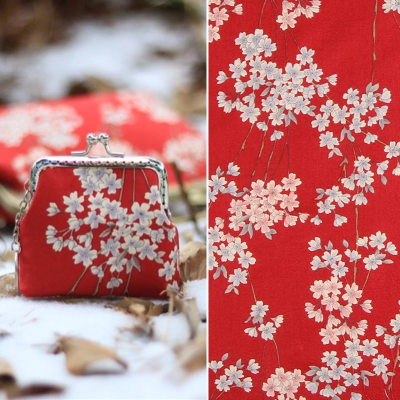 2colors Japanese cherry blossoms printed cotton fabric for dress kimono bag table cloth DIY patchwork tissu tissus christmas
2colors Japanese cherry blossoms printed cotton fabric for dress kimono bag table cloth DIY patchwork tissu tissus christmas