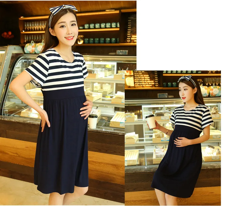 2016 Maternity Dress Casual Cotton Summer Dress Maternity Wear Plus Size Patchwork stripe Pattern Pregnancy Dress
2016 Maternity Dress Casual Cotton Summer Dress Maternity Wear Plus Size Patchwork stripe Pattern Pregnancy Dress