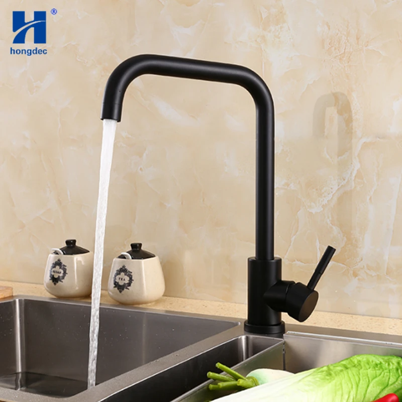 Hongdec High quality 304 stainless steel black cold hot water Kitchen Faucet Tap
Hongdec High quality 304 stainless steel black cold hot water Kitchen Faucet Tap