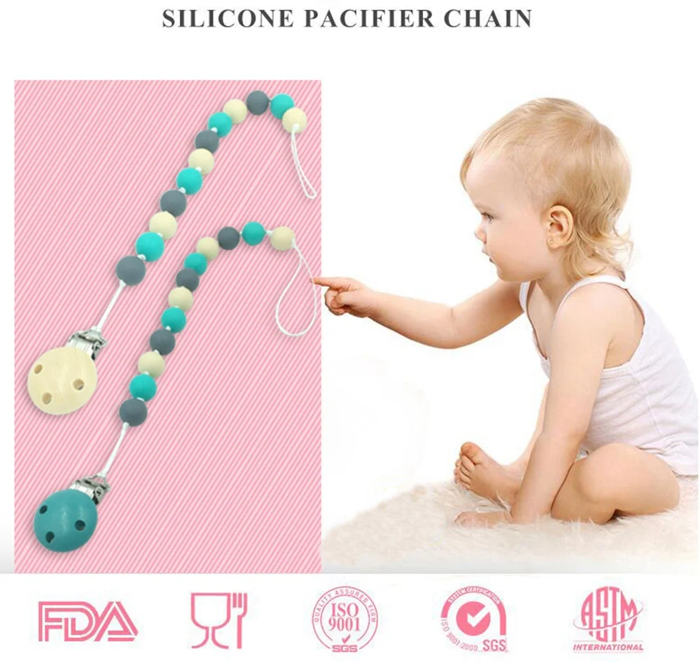 

20pc Round Shape Silicone Baby Teether Teething Pacifier Infant Holder Clip Nursing Baby Dummy Clips Universal Chew Soother Clip