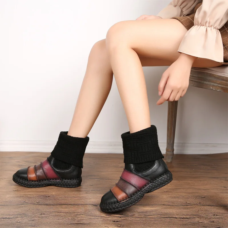ZXRYXGS Brand Boots Spell Colors Stitching Knitting Cowhide Leather Boots 2021 New Fashion Winter Boots Flat Women Shoes Boots
ZXRYXGS Brand Boots Spell Colors Stitching Knitting Cowhide Leather Boots 2021 New Fashion Winter Boots Flat Women Shoes Boots