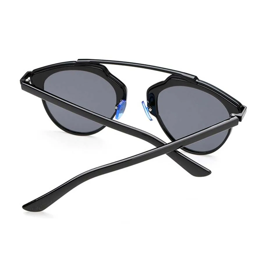 New женщин мужские бренд дизайнер плоские топ панк винтаж cat eye солнцезащитные очки