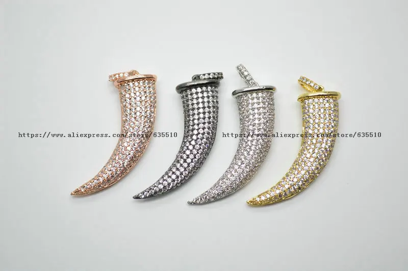 12x35mm Paved CZ Beads Metal Horn Pendant 24" Linked Ball Chains Necklace Fashion Jewelry
12x35mm Paved CZ Beads Metal Horn Pendant 24" Linked Ball Chains Necklace Fashion Jewelry
