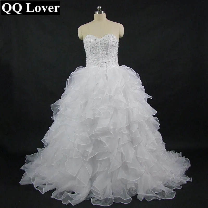 QQ Lover Wedding Dresses Bridal Gowns Sweetheart Custom Made Ball Bead Curto Plus Size Wedding Dress Long Train
QQ Lover Wedding Dresses Bridal Gowns Sweetheart Custom Made Ball Bead Curto Plus Size Wedding Dress Long Train