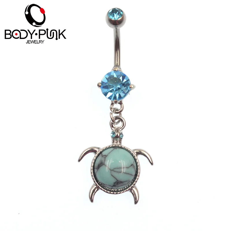 BODY PUNK Tortoise Navel Belly Button Rings Stainless Steel Shiny Blue CZ Body Piercings Women Beach Holiday Accessories NR 053
BODY PUNK Tortoise Navel Belly Button Rings Stainless Steel Shiny Blue CZ Body Piercings Women Beach Holiday Accessories NR 053