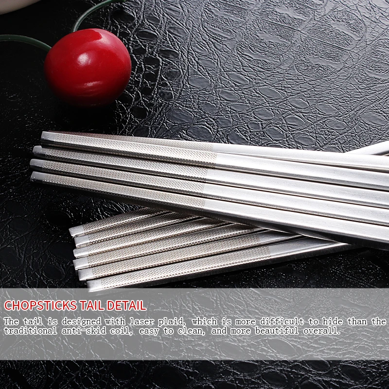 JueQi 10 Pair Stainless Steel Anti-rolling Luxury Laser Engraving Korean Hollow Chopsticks Fortune Food Sticks Tableware 
JueQi 10 Pair Stainless Steel Anti-rolling Luxury Laser Engraving Korean Hollow Chopsticks Fortune Food Sticks Tableware
