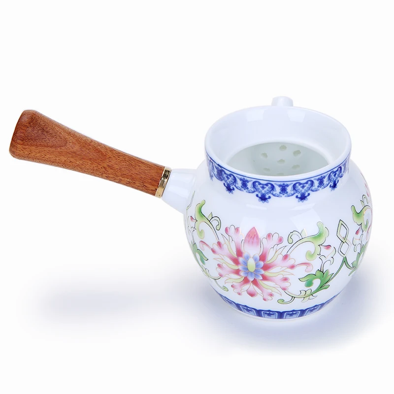 210ml Jingdezhen Vintage Handpainted Famille Rose Pastel Blue and White Porcelain Side Handle Teapot Coffee Tea Pot Drinkware
210ml Jingdezhen Vintage Handpainted Famille Rose Pastel Blue and White Porcelain Side Handle Teapot Coffee Tea Pot Drinkware